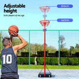 Everfit Adjustable 3.05M Netball and Basketball Stand System with Durable Steel Frame - Top-Down View