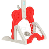 Keezi Kids Basketball Hoop Stand Adjustable 5-in-1 Sports Center Toys Set Red - Top-Down View