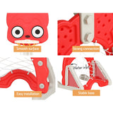 Keezi Kids Basketball Hoop Stand Adjustable 5-in-1 Sports Center Toys Set Red - Rear View