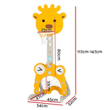 Keezi Kids Basketball Hoop Stand Adjustable 5-in-1 Sports Center Toys Set Yellow - Front View