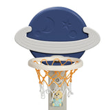 Keezi Kids Basketball Hoop Stand Adjustable 6-in-1 Sports Center Toys Set Blue - Side View