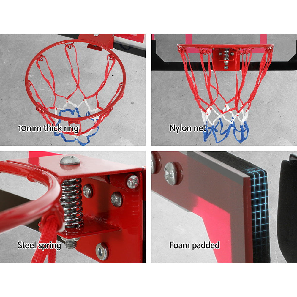 Everfit 23 Mini Basketball Hoop Backboard Door Wall Mounted Sports Kids Red