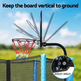 Everfit Kids Basketball Hoop with Ball and Pump Fit for Trampoline 25mm-32mm Poles Black - 45-Degree Angle