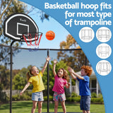Everfit Kids Basketball Hoop with Ball and Pump Fit for Trampoline 25mm-32mm Poles Black - Rear View