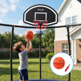Everfit Kids Basketball Hoop with Ball and Pump Fit for Trampoline 25mm-32mm Poles Black - Close-Up Angle