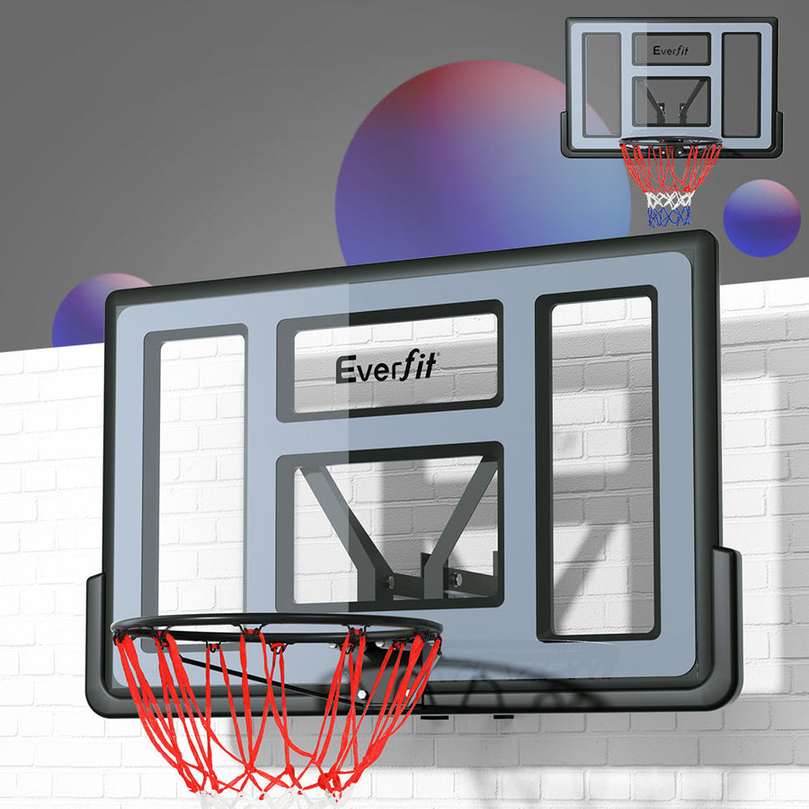 Everfit 45" Basketball Hoop Backboard Wall Mounted Ring Net Sports Pro System, image 7