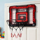 Everfit Mini Basketball Hoop Over Door Indoor LED Scoreboard Kids Set 40x30cm - Low Angle