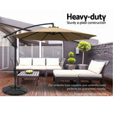 Instahut 48cm Outdoor Umbrella Base Stand 4 Plates Pod Cantilever - Top-Down View