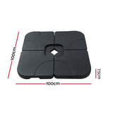 Instahut Outdoor Umbrella Base 50cm 4 Plates Stand Pod Cantilever - Front View