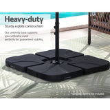 Instahut Outdoor Umbrella Base 50cm 4 Plates Stand Pod Cantilever - Side View
