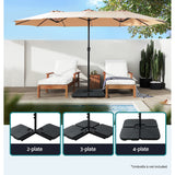 Instahut Outdoor Umbrella Base 50cm 4 Plates Stand Pod Cantilever - Rear View