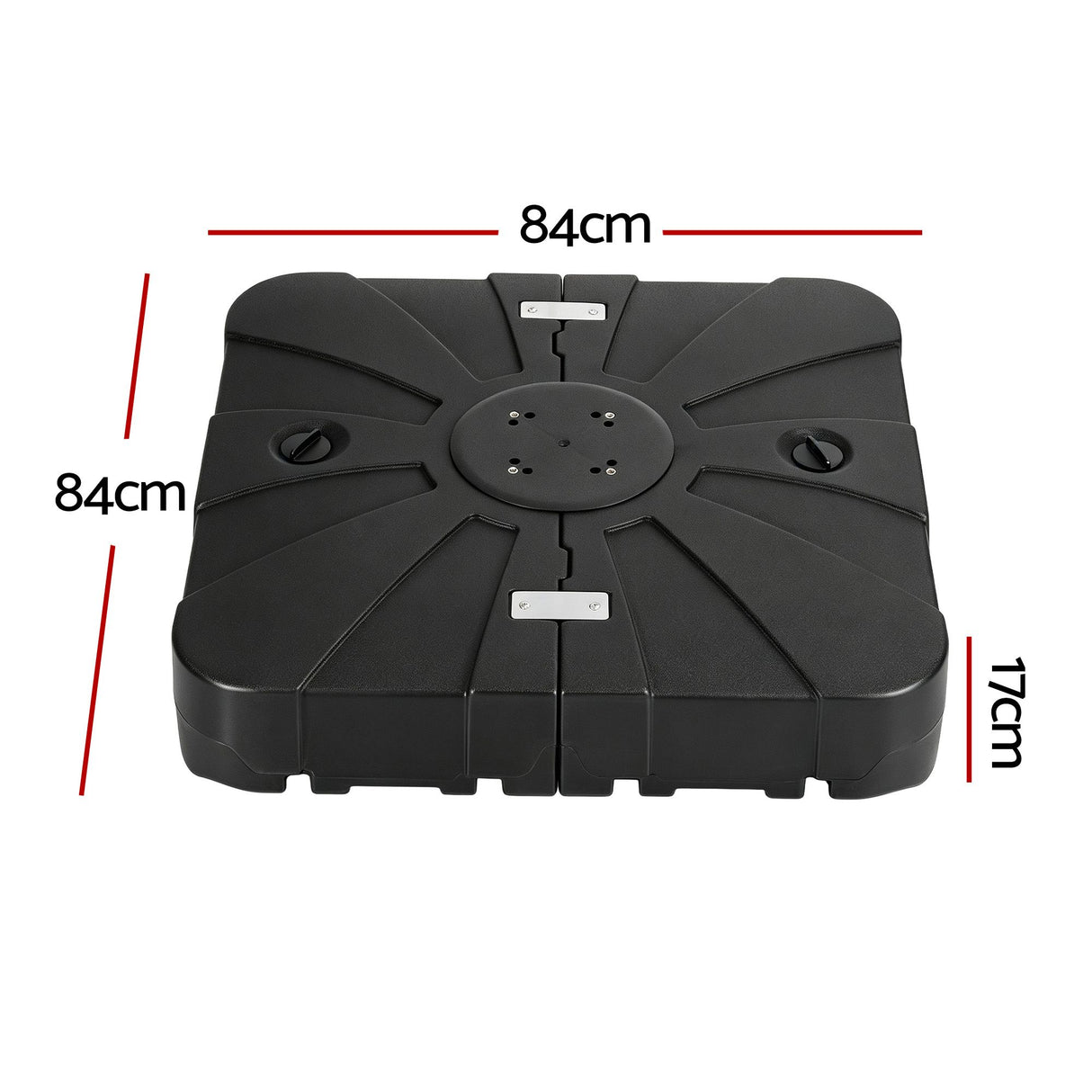 Instahut Outdoor Umbrella Base 2 Fillable 60kg Cantilever Umbrella Base with Wheels 84cm