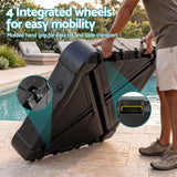 Instahut Outdoor Umbrella Base 2 Fillable 60kg Cantilever Umbrella Base with Wheels 84cm - Rear View