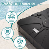Instahut Outdoor Umbrella Base 2 Fillable 60kg Cantilever Umbrella Base with Wheels 84cm