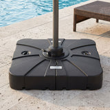 Instahut Outdoor Umbrella Base 2 Fillable 60kg Cantilever Umbrella Base with Wheels 84cm - Low Angle