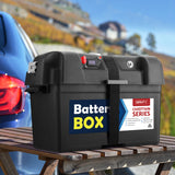 Giantz AGM Battery Box 12v XL Deep Cycle Portable Solar Caravan Camping - Low Angle
