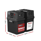 Giantz Battery Box 500W Inverter Deep Cycle Battery Portable Caravan Camping USB - Front View