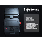 Giantz Battery Box 500W Inverter Deep Cycle Battery Portable Caravan Camping USB - 45-Degree Angle