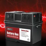 Giantz Battery Box 500W Inverter Deep Cycle Battery Portable Caravan Camping USB - Close-Up Angle