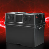 Giantz Battery Box 500W Inverter Deep Cycle Battery Portable Caravan Camping USB - Low Angle