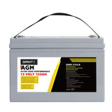 Giantz AGM Deep Cycle Battery 12V 120Ah x2 Box Portable Solar Caravan Camping - Side View