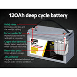 Giantz AGM Deep Cycle Battery 12V 120Ah x2 Box Portable Solar Caravan Camping - Top-Down View