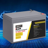 Giantz AGM Battery 12V 15Ah Deep Cycle Box Portable Solar Caravan Camping - Close-Up Angle