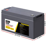Giantz AGM Deep Cycle Battery 12V 170Ah Box Portable Solar Caravan Camping - Front View