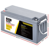 Giantz AGM Deep Cycle Battery 12V 200Ah Box Portable Solar Caravan Camping - Front View