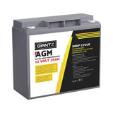 Giantz AGM Deep Cycle Battery 12V 25Ah Box Portable Solar Caravan Camping - Front View