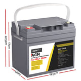 Giantz AGM Deep Cycle Battery 12V 50Ah Box Portable Solar Caravan Camping