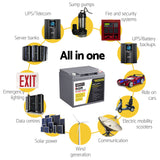 Giantz AGM Battery 12V 60Ah Deep Cycle Box Portable Solar Caravan Camping - Rear View
