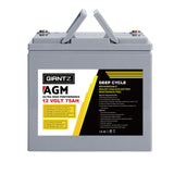 Giantz AGM Deep Cycle Battery 12V 75Ah x2 Box Portable Solar Caravan Camping - Side View
