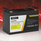 Giantz 12V 100Ah Lithium Battery LiFePO4 Deep Cycle Box Solar Caravan Camping - Close-Up Angle