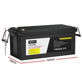 Giantz 12V 200Ah Lithium Battery LiFePO4 Deep Cycle Box Solar Caravan Camping - Front View