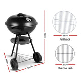 Grillz BBQ Grill Charcoal Smoker - Front View
