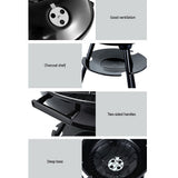Grillz BBQ Grill Charcoal Smoker - Rear View