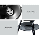 Grillz BBQ Grill Charcoal Smoker - Close-Up Angle