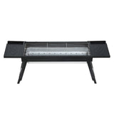 Grillz Charcoal BBQ Grill Smoker Portable Barbecue Outdoor Foldable Camping - Side View
