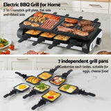 Grillz 1400W Electric BBQ Grill w/ 7 Cooking Pans - Top-Down View