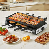 Grillz 1400W Electric BBQ Grill w/ 7 Cooking Pans - Close-Up Angle