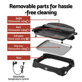 Grillz 1950W Electric BBQ Grill Non-stick Plate for Indoor Outdoor - 45-Degree Angle