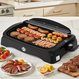 Grillz 1950W Electric BBQ Grill Non-stick Plate for Indoor Outdoor - Close-Up Angle