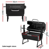 Grillz BBQ Grill Charcoal Electric Smoker Roaster - Front View