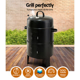 Grillz BBQ Grill 3-In-1 Charcoal Smoker - Top-Down View