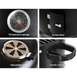 Grillz BBQ Grill 3-In-1 Charcoal Smoker - Rear View