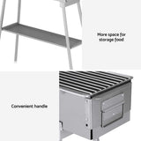 Grillz BBQ Grill Charcoal Smoker Portable Barbecue - 45-Degree Angle