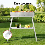 Grillz BBQ Grill Charcoal Smoker Portable Barbecue - Rear View