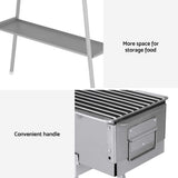 Grillz BBQ Grill Charcoal Smoker Barbecue Portable - 45-Degree Angle