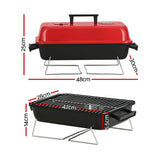 Grillz Charcoal BBQ Portable Grill Camping Barbecue Outdoor Cooking Smoker - Front View